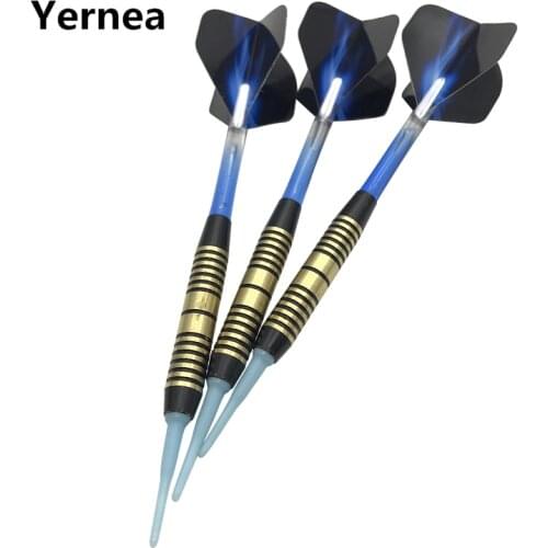 Yernea High-quality Electronic Darts 3Pcs/set Darts Soft Tip Indoor Sports Throwing Games Blue Nylon Shafts Aurora Flights