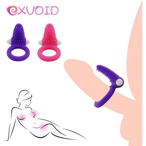 EXVOID Sex Shop Silicone Delay Ejacualtion Penis Vibrator Ring Sex Toys for Couples Clitoris Stimulate Cock Vibrating Ring