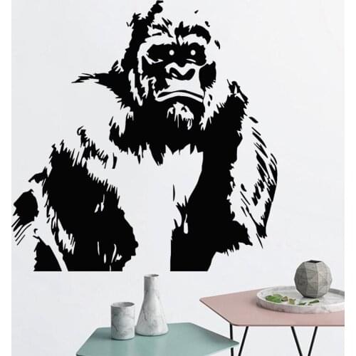 Gorilla Wall Sticker Primate Decal Monkey Zoo Decor Teens Room Wall Decoration Orangutan Home Decor Animal Art Mural Removable