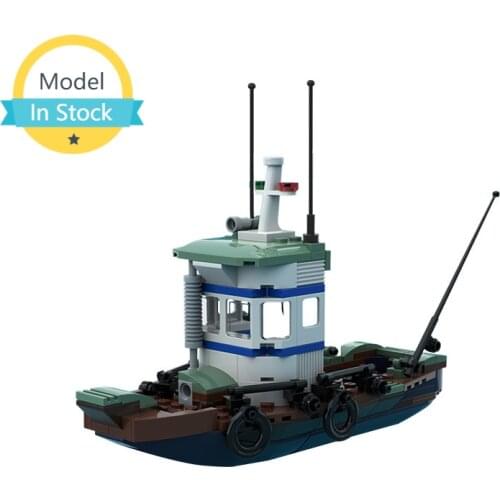 MOC Diy Steamboat Sea Life Fishing Store Boat Building Block Set Splicing Toy Fishing Sailboat Brick Model Mens Collection Gift