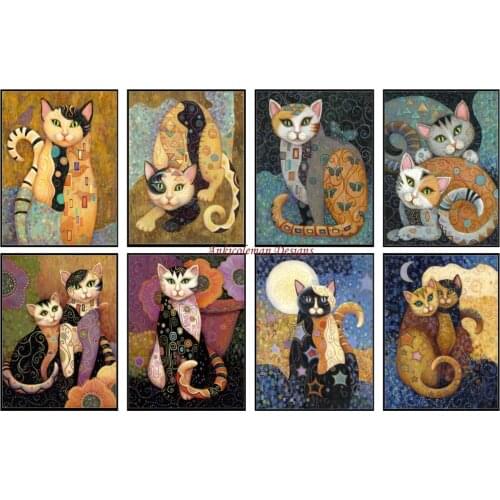 Embroidery Counted Cross Stitch Kits Needlework - Crafts 14 ct DMC Color DIY Arts Handmade Decor - Decor Cat Collection 2