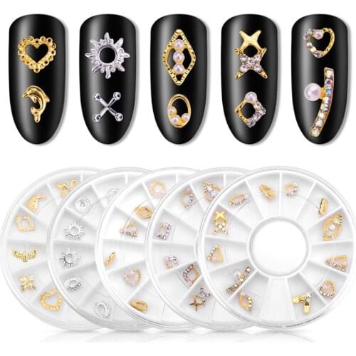 New Arrival DIY 3D Nail Art Jewelry Nail Accessories Hollow Diamond Jewelry Nail Decoration Gold F582#T