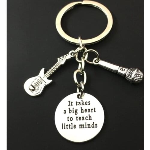 New Music Teacher Keychain Music Key Ring Pianist Gift Music Microphone Notes Handmade Guitar Jewelry Do Your Favorite Souvenirs