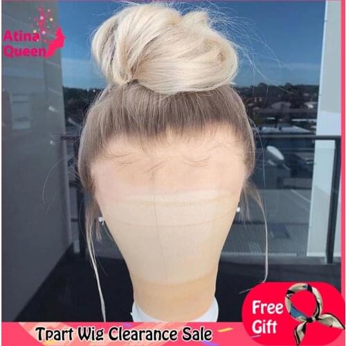 613 Blonde Ombre Hd Transparent Human Hair Wigs Lace Front Bone Straight 360 250 Density With Fake Baby Hair For Black Women