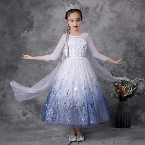 Girls Elsa Princess Dress For Kids Halloween Carnival Cosplay Elza Anna Costume Christmas Party Clothes Children Fancy Dress Up