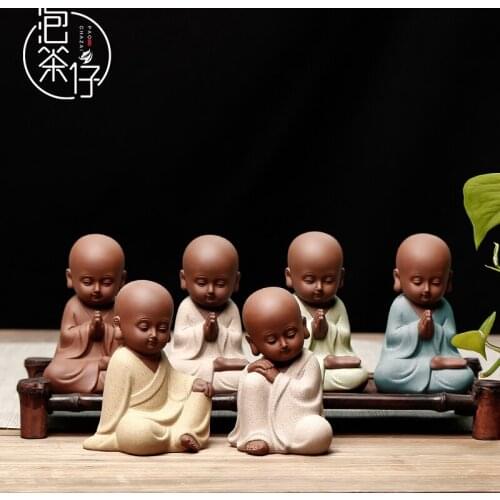 Character furnishing articles the little novice monk zen pet lovely purple sand tea to keep small tea home decorations