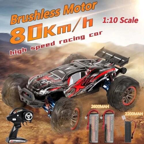 Professional 4WD Brushless 80KM/H Alloy Frame RC Buggy 45 Degree Climbing Independent Suspension 200M Brake 1:10 Car Model Toys