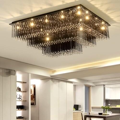 Simple Crystal Ceiling Lights Home Lighting Fixtures Modern LED Ceiling Lamp Living Room Three-color dimmable Lamparas Para Teto