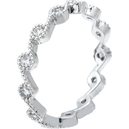 High-quality copper-inlaid zircon rings, fashionable and attractive jewelry gifts for women/girls J Z-026