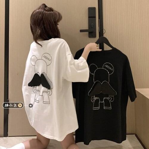Casual Loose Fashion Basic Letter Printed All Match Oversize College Wind Street Hot Sale Women Female Short Sleeve Top T-shirts