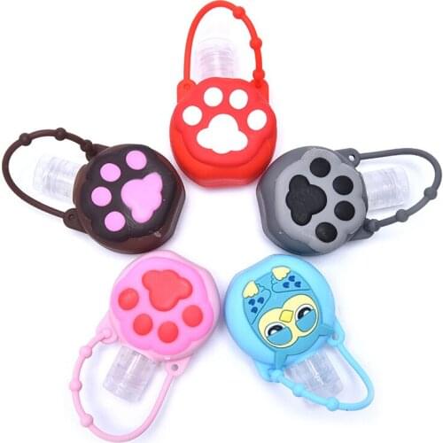 1 Pcs 30ML Silicone Gel Case Cartoon Round Bottle Cover For Hand Sanitizer