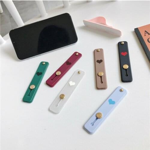 1PC Finger Ring Phone Holder Portable Candy Plain Wrist Hand Band Finger Grip Push Pull Universal Mobile Phone Bracket Stand