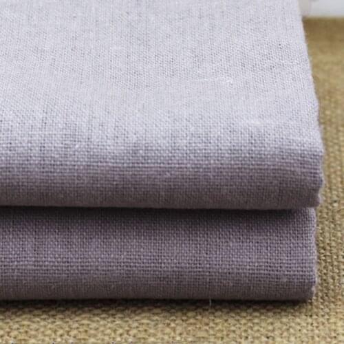 100cm*140cm cotton linen fabric for pants trousers solid gray linen material