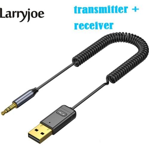 2 In 1 Aux For Bluetooth Adapter Dongle Cable For Car 3.5mm Jack Aux For Bluetooth 5.0 Receiver Speaker Audio Music Transmitter