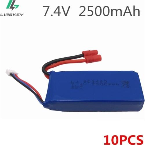 10pcs/lot 7.4V 2500mAh Lipo Battery Syma X8C X8W X8G Quadrocopter 7.4 V 2500 mAh high capacity Li-po battery Banana 2S 903480