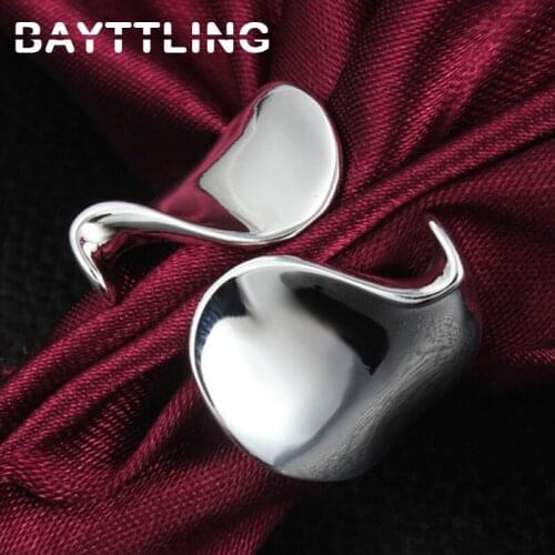 BAYTTLING 925 Sterling Silver Creative Twisted Open Ring For Women Men Fashion Party Birthday Jewelry Gifts
