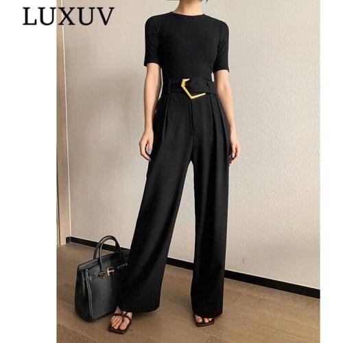 Sweatpants Women Clothing Office Pants Suit High Waisted Sets Streetwear Wide Leg Overalls Trousers Harajuku High Quality