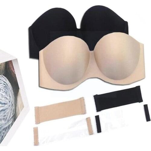 Bra Strapless Push Up Padded Invisible Sexy Bralette Women Back Seamless Wireless Bridal Straps Top Women Clear Multi T0M4
