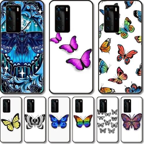 Butterfly Phone Case For Huawei Honor 20 10 9 8 N Pro Lite A C RU black cell shell