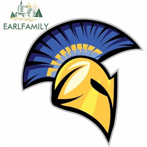 EARLFAMILY 13cm x 12.5cm for Spartan Warrior Helmet Cartoon Windows Car Stickers Refrigerator Waterproof Decal Anime Car Styling