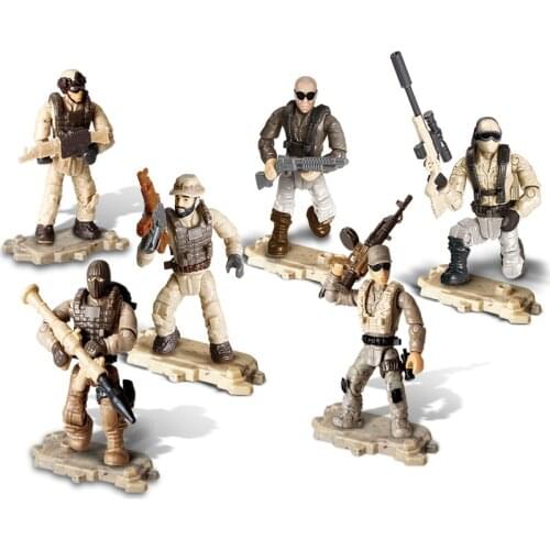 Modern military army Desert Eagle Special Force action figures model building blocks ww2 mega soldier minifigs weapon brick toys