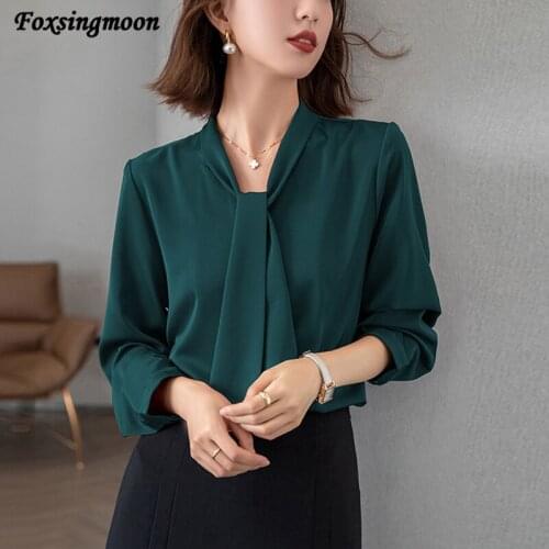 Foxsingmoon Womens Satin Shirts