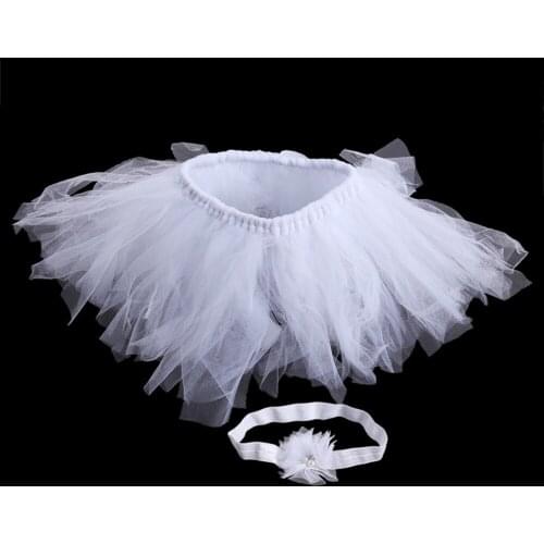 2019 Newborn Baby Girl Tutu Skirt and Flower Headband Set Ball Gown Pettiskirts Birthday Party Skirts Photography Props