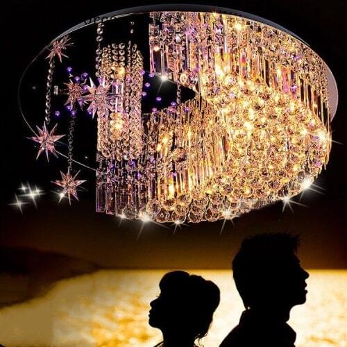 Colorful romantic moon ceiling lamp living room Girl Bedroom Princess Room modern simple luxury crystal ceiling lamp