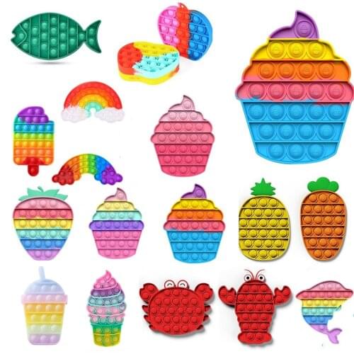 Push Toy Sensory Round Fidget Toy Stress Reliever Toys Push Bubble Toy Stress Reliever Push Color Fidget Bubble
