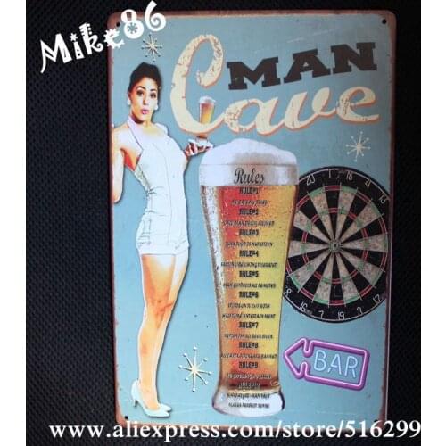 [ Mike86 ] MAN CAVE FOE BEER Metal Poarwe Vintage Wall ART Decor PubTin Signl Decor AA-217 Mix order 20*30 CM
