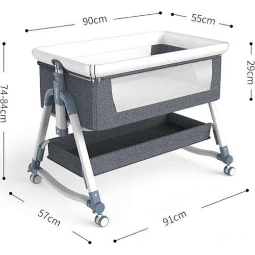 Multifunctional Crib Can Stitching Big Bed, Newborn Baby Cradle Shaker, Convenient Portable BB Cot
