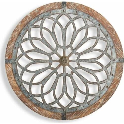 Newly Heritage Round Wall Art Wooden Hanging Ornament Home Resturant Decoration Lightweight