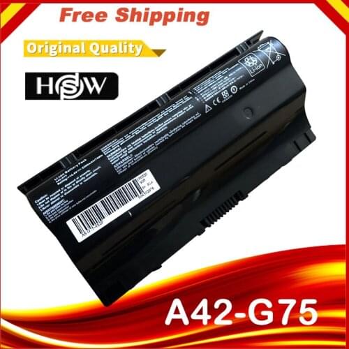 HSW New 14.4V 8 cell replace Laptop Battery A42-G75 For G75V G75 3D G75VW 3D G75 G75VW G75V 3D Series black fast shipping