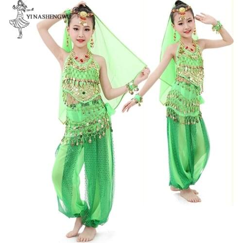 New 8 Colors Belly Dance Costumes Set Oriental Dance Costumes For Girl Egypt Egyptian Bollywood Indian Belly Dancing For kids