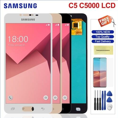 Super Amoled Lcd For Samsung Galaxy C5 C5000 LCD Display Touch Screen Digitizer Replacement For Samsung C5 C5000 Lcd Screen
