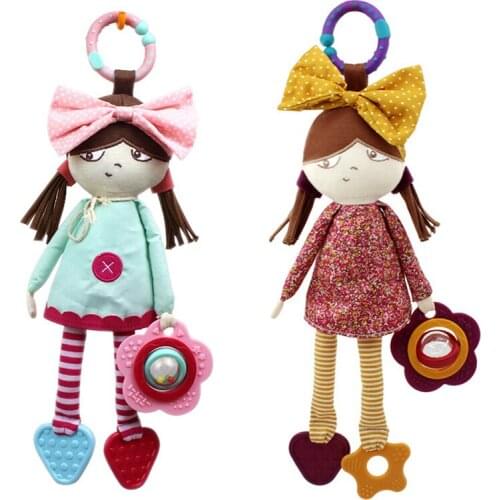 Hanging Rattle Toys for Babies, Soft Plush Stuffed Animal Rattles Stroller Accessory for Infant Car Bed Crib