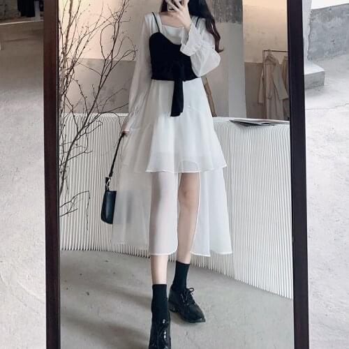 WKFYY Causal Two Piece Square Collar Irregular Pleated Bandage Black Spaghetti Strap A-Line Maxi Long Dress Plus Size D4155