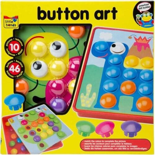 Button Art Color Matching Mosaic Pegboard Set Toddler Toys Color & Geometry Shape Cognition Skill Learning Educational Toys