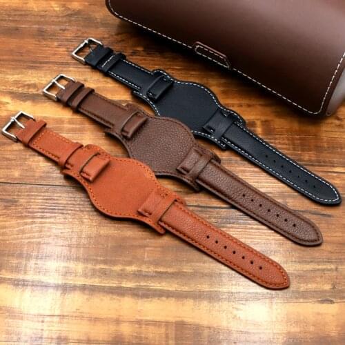 HEIMDALLR Watch Strap Cowhide Super Soft 16/18/20/22mm Vegetable Tanned Leather Tree Cream Top Layer Leather Waterproof Tray