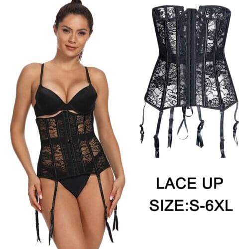 Sexy Lace Corset Top Gothic Bustier Lingerie Corset Garter Underbust Corselet Belly Sheath Body Shapewear Women Modeling Strap