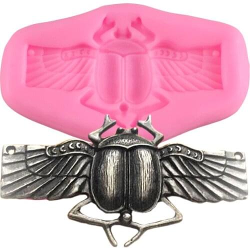 3D Scarab Beetle Silicone Mold Insect Cupcake Topper Mould DIY Fondant Cake Decorating Tools Candy Clay Chocolate Gumpaste Molds
