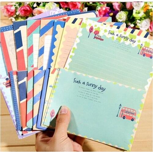 Navy Style 2pc Envelope 4pc Writing Letter Paper Pad Set Korea Creative Mail Retro Office School Stationery Students Lovers Mail