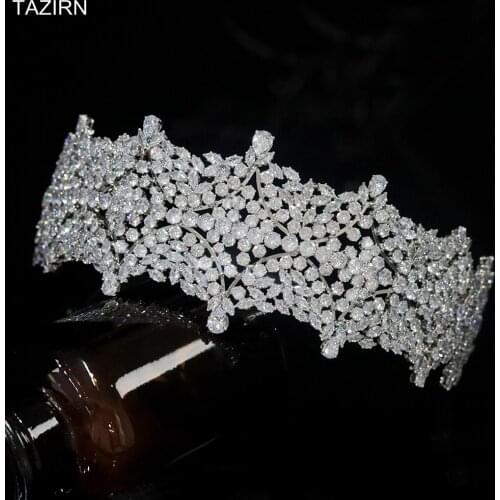 Vintage 5A Cubic Zirconia Wedding Bridal Tiaras and Crowns CZ Quinceanera Headbands Zircon Women Party Prom Jewelry Accessories
