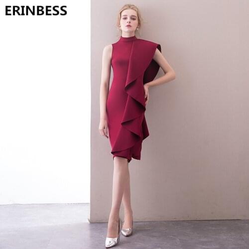 High Neck Evening Dress Elegant Robe Longue Vestido De Festa Mermaid Evening Dresses Short 2020 New Party Gowns Robe De Soiree