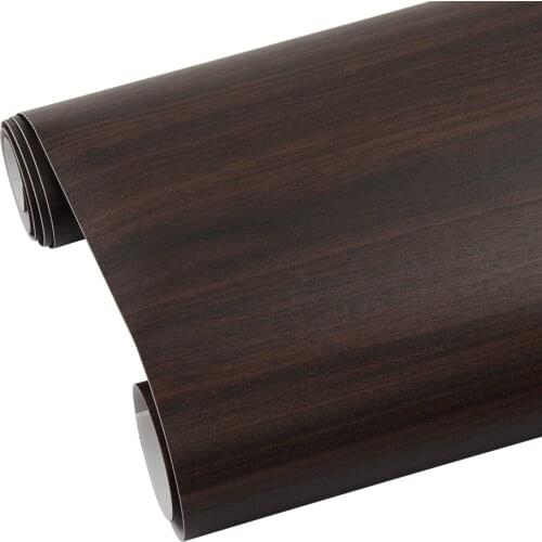 SUNICE Brown Wood Grain Vinyl Film Home Furniture Countertop Kitchen Oilproof Film Car Interior DIY Decoration PVC 124cmX50cm