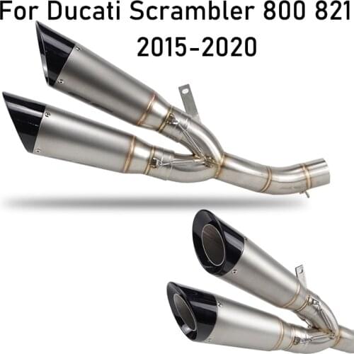 For Ducati Scrambler 800 821 2015-2020 Motorcycle Exhaust Pipe 49mm Mid Pipe Slip On 51mm Muffler Escape with DB Killer