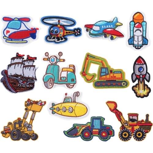 Embroidered Patch Aircraft Sticker Decoration Sew On Badge Car Backpack Apparel Garment Decal Iron On Patches On Kids Clothes