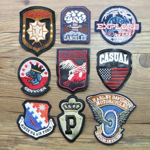 Bomb Explosion Eagle USA Flag Letter Shield Totem Icon Embroidery Applique Patch for Clothing DIY Sew up Badges on the Backpack