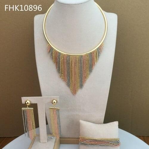Yuminglai 2021 New Arrival Leaf Jewelry Fashion Jewelry Sets for Women FHK10896