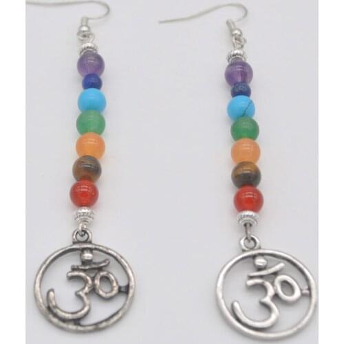 Natural Luck Mixed Stone Beads Dangle Earrings Women Jewelry For Woman Gift T051